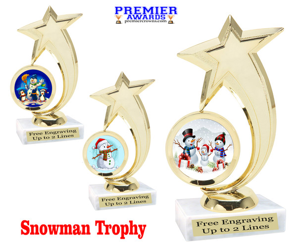 Snowman Trophy.   6" tall.  Includes free engraving.   A Premier exclusive design! 6061g