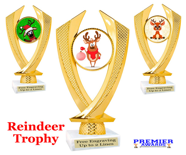 Reindeer Trophy.   Includes free engraving and choice of artwork.   A Premier exclusive design! 4506