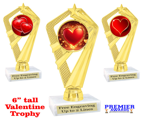 Valentine theme  Trophy.   Great award for your pageants, events, competitions, parties and more. ph111