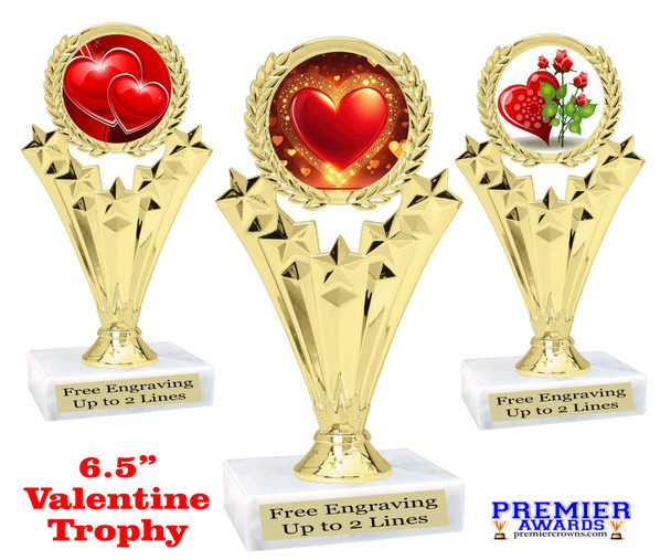 Valentine theme  Trophy.   Great award for your pageants, events, competitions, parties and more. h501