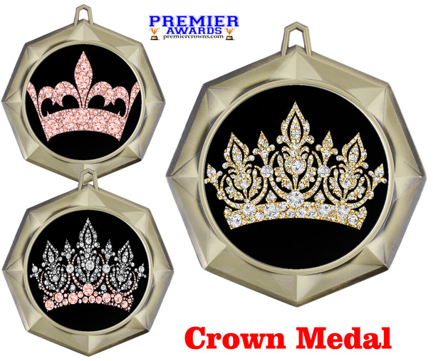 Crown  Medal  Choice of 9 designs. Great for your pageants, contests, or for your favorite Queen/Princess  (43273g