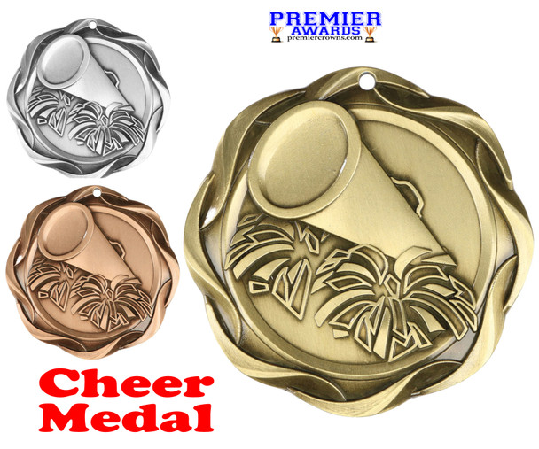 Cheer  Medal  Choice of 3 finishes. Great for your cheer squads, teams, competitions, schools and more . 45006