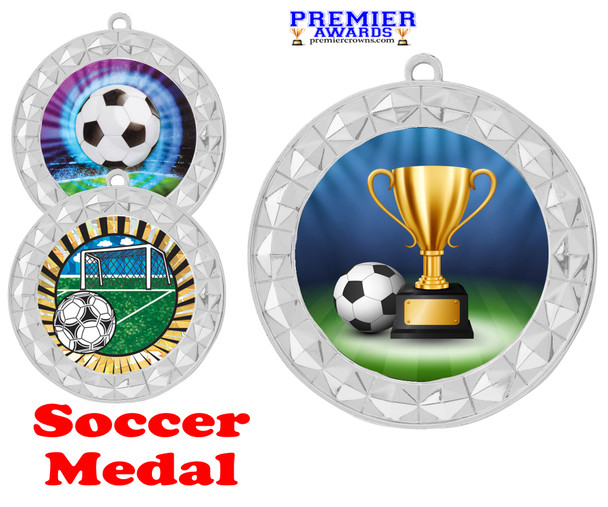Soccer medal. Choice of 5 designs. Great for your Soccer teams, schools, rec departments 935s