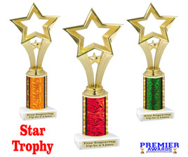 Star Trophy. Choice of column color and height.  Great award for your pageants, events, competitions, parties and more.  open star