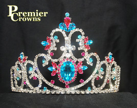 Gorgeous 4" tiara with side combs.  SH-7000  (a32)