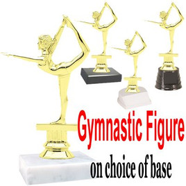 5 1/2"  Gymnastic figure on choice of base.  (TR-2301)