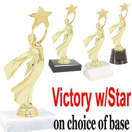 7 1/4"  Modern Victory Figure with star on choice of base  (TR-5087)