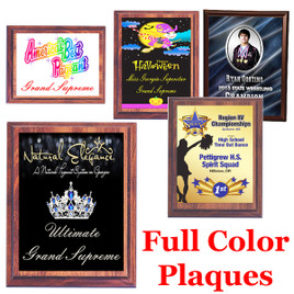 Full color plaque.  Upload your logo or artwork.  5 Plaques sizes available