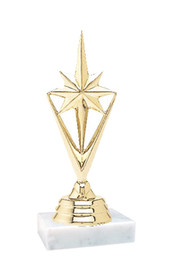   3.5" tall   Star trophy.  On 2"x2" marble base.  (133G-P) Great for side awards and participation