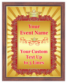  Custom Full Color Plaque (2).  Brown plaque with full color plate. 5 Plaques sizes available