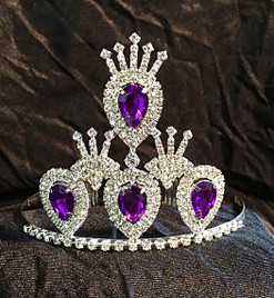 3.5" crown with Purple accent stones and side combs  c51