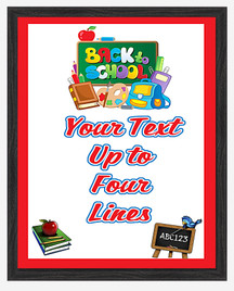  Back to School theme Custom Full Color Plaque .  Black plaque with full color plate. 3 Plaques sizes available