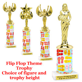 Flip Flop themed trophy.  Choice of trophy height, figure and base.  (001)