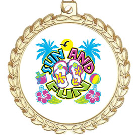 Fun and Sun Medal.  Includes free engraving and neck ribbon. (M70