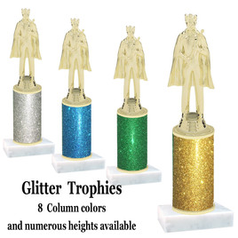 Glitter Column trophy with choice of glitter color, trophy height and base.  King