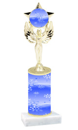 Winter - Christmas theme  trophy with choice of trophy height  with matching insert.  (033