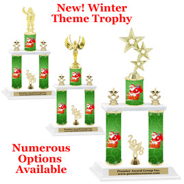 Winter theme  2-Column trophy.  Numerous trophy heights and figures available  (003