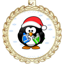 Penguin  theme medal..  Includes free engraving and neck ribbon.   penguin-m70