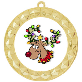 Reindeer  theme medal..  Includes free engraving and neck ribbon.   reindeer 935g