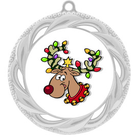 Reindeer  theme medal..  Includes free engraving and neck ribbon.   reindeer 938s