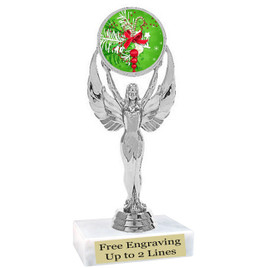 Holiday theme  trophy with choice of base.  6" tall  - 6010s