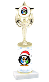 Penguin theme  trophy with choice of trophy height  with matching insert.  (mf1080