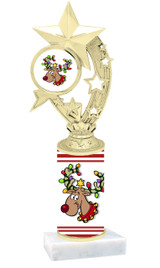 Reindeer theme  trophy with choice of trophy height  with matching insert.  (h208