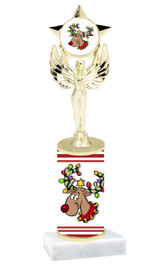 Reindeer theme  trophy with choice of trophy height  with matching insert.  (mf1080