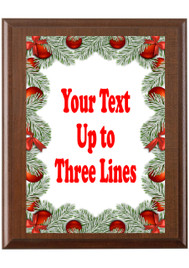 Christmas - Winter theme Custom Full Color Plaque.  Brown plaque with full color plate. 5 Plaques sizes available - Winter 006