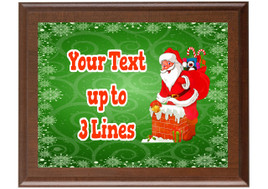 Christmas - Winter theme Custom Full Color Plaque.  Brown plaque with full color plate. 5 Plaques sizes available - Winter 011