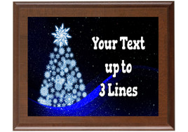 Christmas - Winter theme Custom Full Color Plaque.  Brown plaque with full color plate. 5 Plaques sizes available - Winter 012