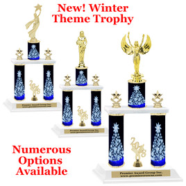 Winter theme  2-Column trophy.  Numerous trophy heights and figures available  (0013