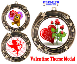 Valentine theme medal..  Includes free engraving and neck ribbon.   930g