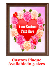 Custom Full Color Plaque.  Brown plaque with full color plate. 5 Plaques sizes available - Val005