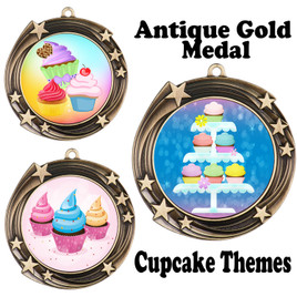 Cupcake theme medal.  Includes free engraving and neck ribbon.  (cupcake-930