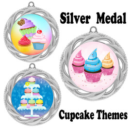 Cupcake theme medal.  Includes free engraving and neck ribbon.  (cupcake-938s