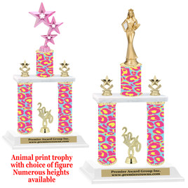 Animal Print 2-Column trophy with choice of trophy height and numerous figures available.  Go "Wild" with your awards!  (011