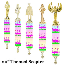 Flamingo theme Scepter!  20" tall with choice of figure.   (003