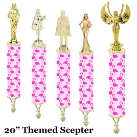 Flamingo theme Scepter!  20" tall with choice of figure.   (005