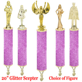 Glitter Scepter!  20" tall with choice of figure.   Lavender Glitter