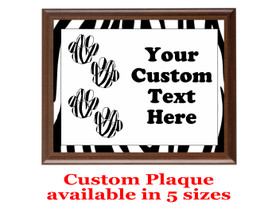 Custom Full Color Plaque.  Brown plaque with full color plate.  5 Plaques sizes available - Animal Print 3