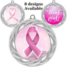 Silver Awareness Themed Medal.  Choice of art work and free neck ribbon color.  938S