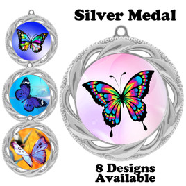 Butterfly theme medal with choice of 8 artwork designs.  938s