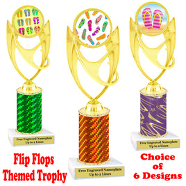 Flip Flop  theme trophy.  Choice of trophy height, column color and base. (ph28