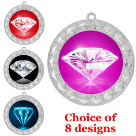 Diamond theme medal.  Gold medal finish.  Choice of 8 designs. Includes free engraving and neck ribbon  (935s