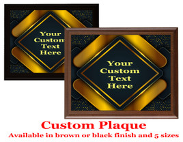 Custom Full Color Plaque.  Choice of black or brown plaque with full color plate.  5 Plaques sizes available - deco001