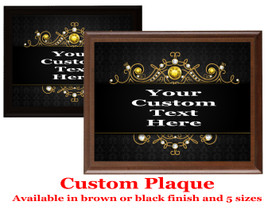 Custom Full Color Plaque.  Choice of black or brown plaque with full color plate.  5 Plaques sizes available - deco003