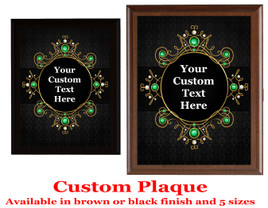 Custom Full Color Plaque.  Choice of black or brown plaque with full color plate.  5 Plaques sizes available - deco004