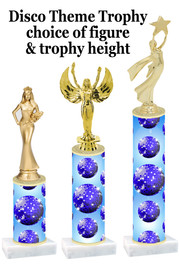 Disco theme  trophy with choice of trophy height and figure (005