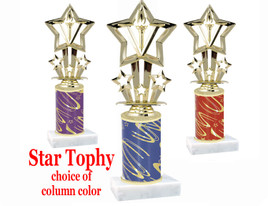 Star theme trophy with choice of trophy height and column color.  F764